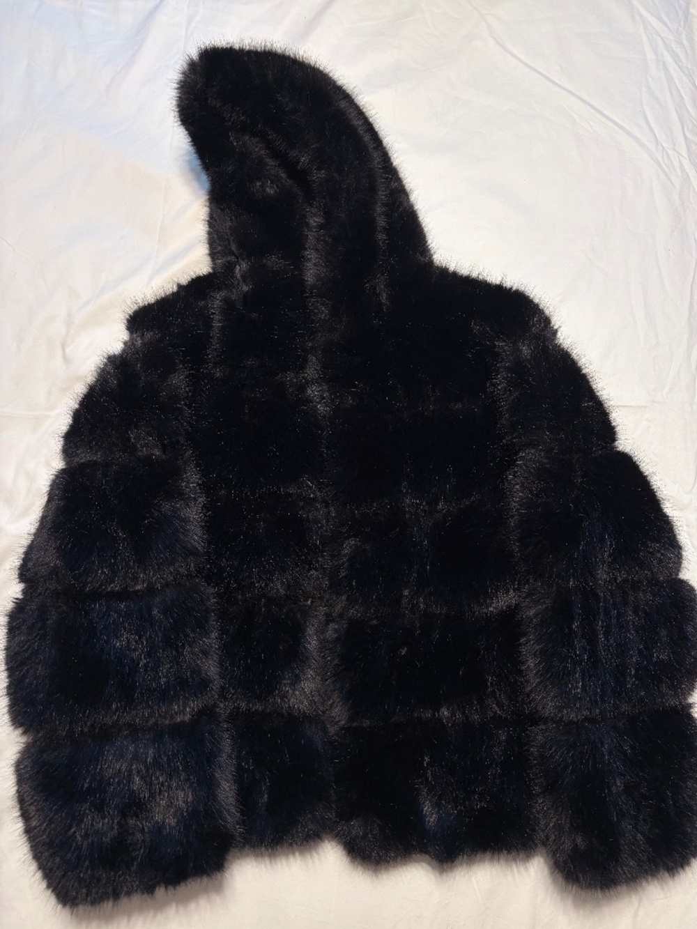 Ziai Black Faux Fur Hooded Coat Faux Leather Trim Luxury Winter Jacket XL